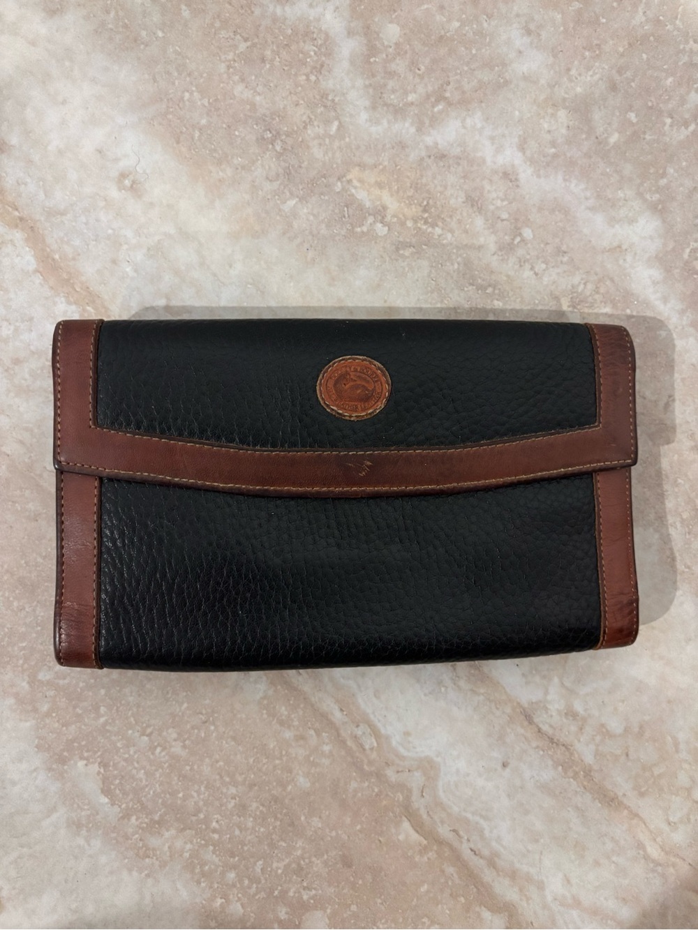 Vintage Dooney & Bourke long continental pebbled snap closure wallet
